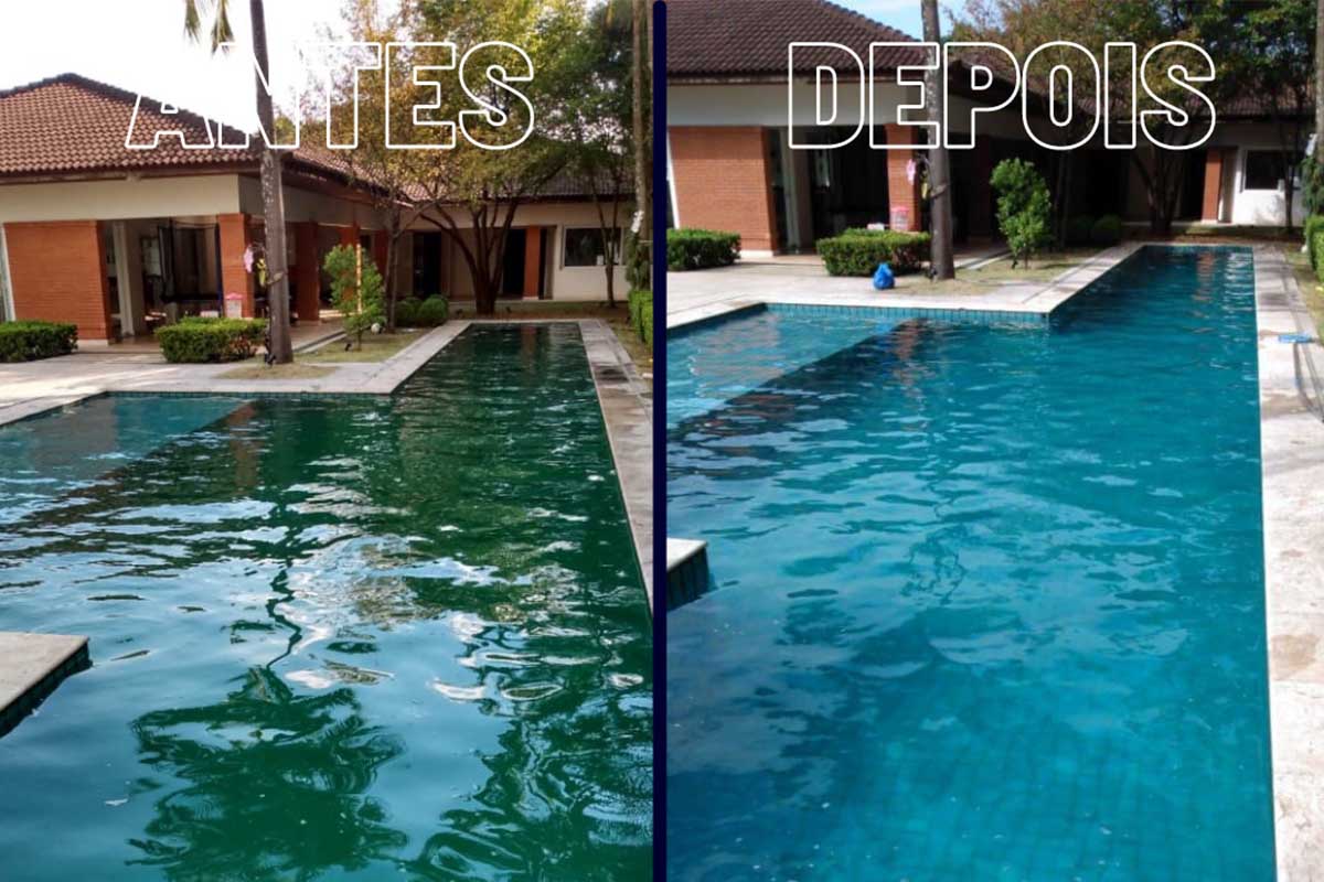 Piscina limpa após o serviço da Craft Piscinas